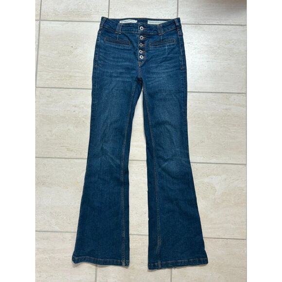 Anthropologie Denim - Anthropologie Pilcro High Rise Waisted Button Trouser Bootcut Blue Jeans size 26